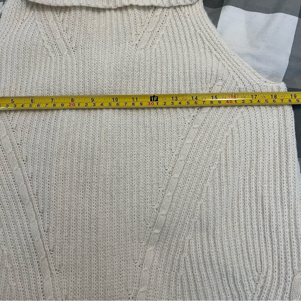 Angel of the North Anthropologie Ivory Wool Blend Sleeveless Turtleneck sz Small - Picture 8 of 13
